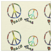 Peace & Love Fabric Stof (Close Up)