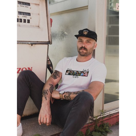Peace Love Family | Aangepaste moderne fotografie T-shirt