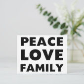 Peace Love Family Briefkaart (Staand voorkant)