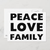 Peace Love Family Briefkaart (Voorkant / Achterkant)