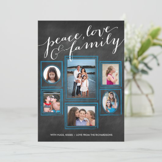 Peace, Love & Family Chalk Blauwgroen (Staand voorkant)