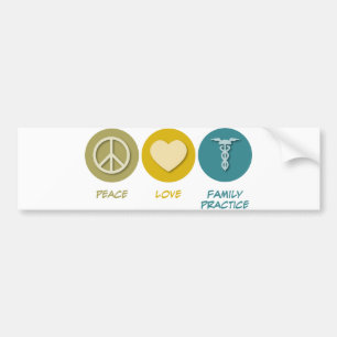 Peace Love Family Practice Bumpersticker