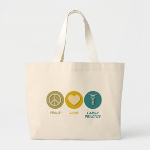 Peace Love Family Practice Grote Tote Bag