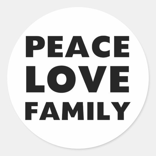 Peace Love Family Ronde Sticker (Voorkant)