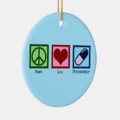 Peace Love Farmocology Keramisch Ornament (Rechts)