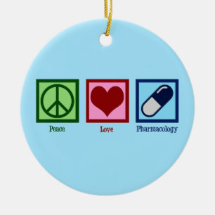 Peace Love Farmocology Keramisch Ornament