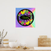 Peace Love Fastpitch Softball Poster (Keuken)