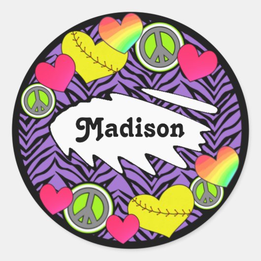 Peace Love Fastpitch Stickers (Voorkant)