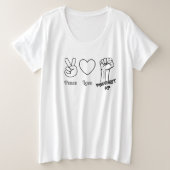 Peace, Love, Feminist AF - plus size T-shirt (Design voorkant)