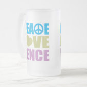 Peace Love Fence Matglas Bierpul (Voorkant links)