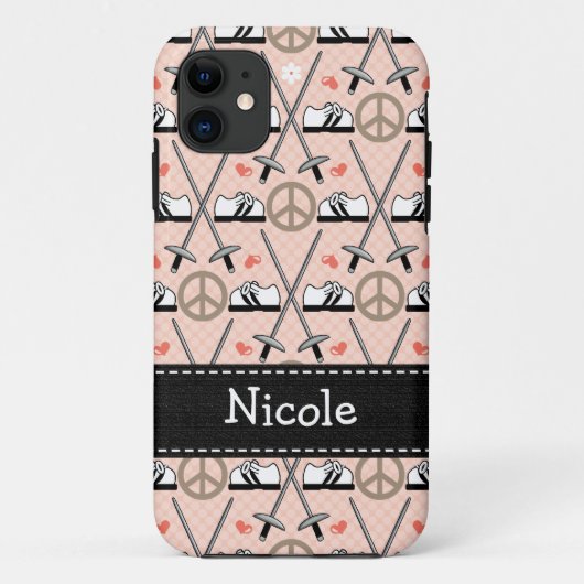 Peace Love Fencing Case-Mate iPhone Case (Achterkant)