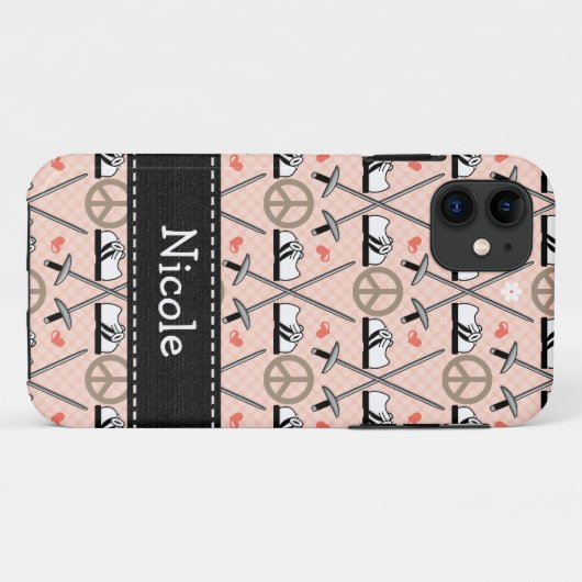 Peace Love Fencing Case-Mate iPhone Case (Achterkant (horizontaal))