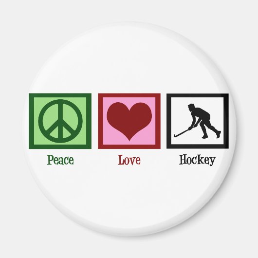 Peace Love Field Hockey Magneet (Voorkant)
