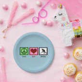 Peace Love Field Hockey Papieren Bordje (Feest)