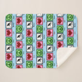 Peace Love Field Hockey Sherpa Deken (Voorkant (horizontaal))