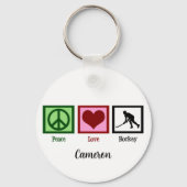 Peace Love Field Hockey Sleutelhanger (Achterkant)