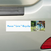 Peace Love Fietsen Bumpersticker (Op auto)