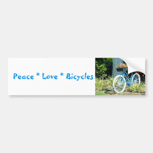 Peace Love Fietsen Bumpersticker (Voorkant)