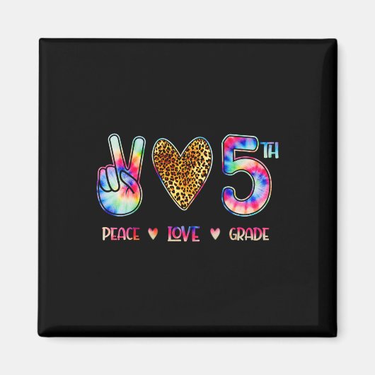 Peace Love Fifth Grade Squad Back To School Gift Magneet (Voorkant)