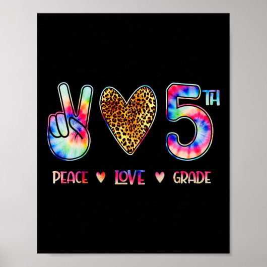 Peace Love Fifth Grade Squad Back To School Gift  Poster (Voorkant)