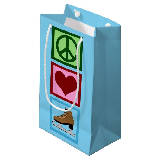 Peace Love Figuur Skateeg Schaatsen Klein Cadeauzakje (Voorkant Gekanteld)