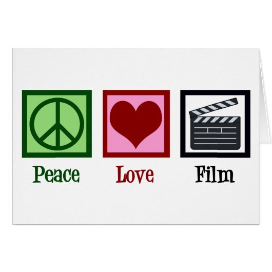 Peace Love Film Clapperboard Director Holiday Card (Voorkant Horizontaal)