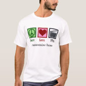 Peace Love Film Company Custom Clapper Board T-shirt (Voorkant)