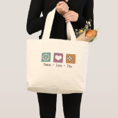 Peace Love Film Grote Tote Bag (Voorkant (product))
