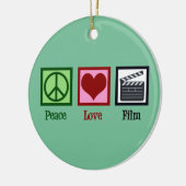 Peace Love Film Keramisch Ornament (Links)