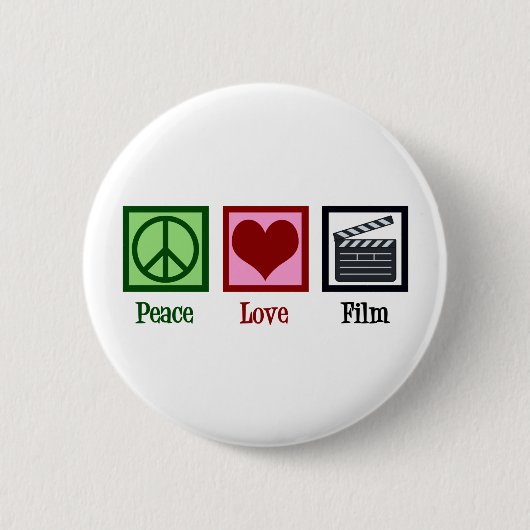Peace Love Film Ronde Button 5,7 Cm (Voorkant)