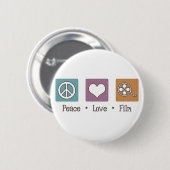 Peace Love Film Ronde Button 5,7 Cm (Voorkant /achterkant)
