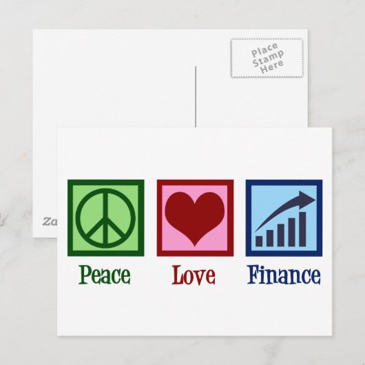 Peace Love Finance Briefkaart (Voorkant / Achterkant)