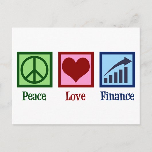 Peace Love Finance Briefkaart (Voorkant)
