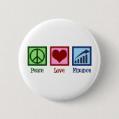Peace Love Finance Ronde Button 5,7 Cm (Voorkant)