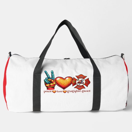 Peace Love Firefighter Fiancé Life Plunjezak (Voorkant)