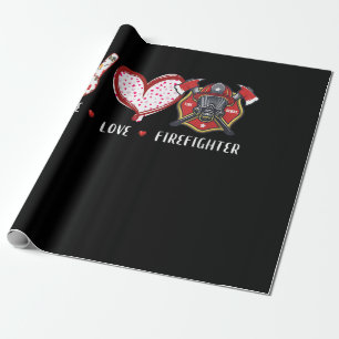 Peace Love Firefighter Lovers Brandweergeschenke Cadeaupapier
