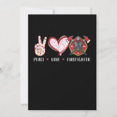 Peace Love Firefighter Lovers | Brandweergeschenke Feestdagenkaart (Voorkant)
