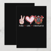 Peace Love Firefighter Lovers | Brandweergeschenke Feestdagenkaart (Voorkant / Achterkant)