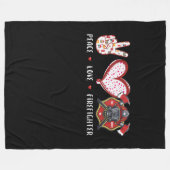 Peace Love Firefighter Lovers | Brandweergeschenke Fleece Deken (Voorkant (Horizontaal))