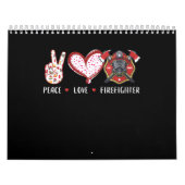 Peace Love Firefighter Lovers | Brandweergeschenke Kalender (Hoes)