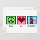 Peace Love Firefighters Briefkaart (Voorkant / Achterkant)