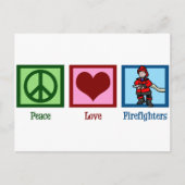 Peace Love Firefighters Briefkaart (Voorkant)
