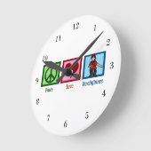 Peace Love Firefighters Ronde Klok (Hoek)