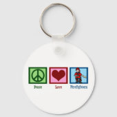Peace Love Firefighters Sleutelhanger (Voorkant)