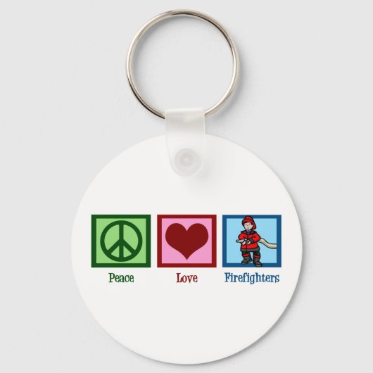 Peace Love Firefighters Sleutelhanger (Voorkant)