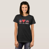 Peace Love Fireworks Freedom America vlag 4e Veren T-shirt (Voorkant volledig)