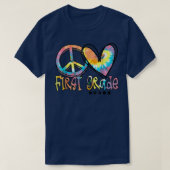Peace Love First Grad Back to School Tshirt Stropd (Design voorkant)