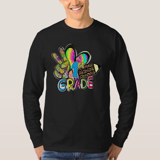 Peace Love First Grade Grade Teacher Team 1st Grad T-shirt (Voorkant)