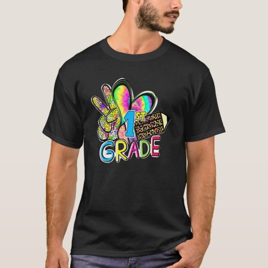 Peace Love First Grade Grade Teacher Team 1st Grad T-shirt (Voorkant)