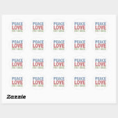 Peace Love First Grade Ronde Sticker (Vel)